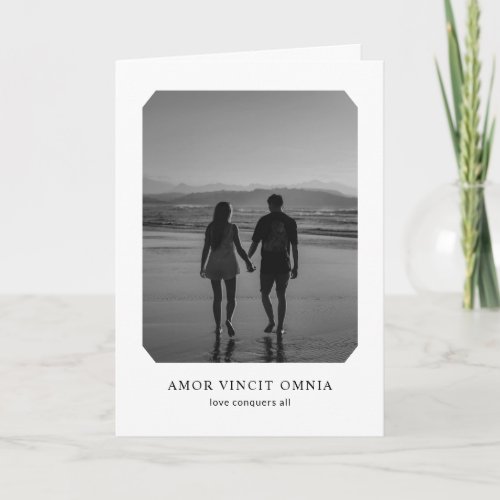 Love Conquers All Photo Upload Valentines Day Card