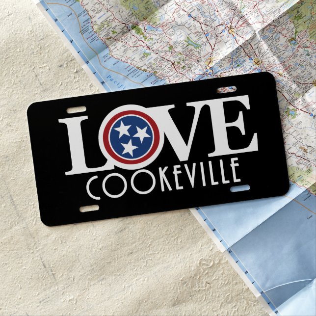 LOVE Cookeville Tennessee License Plate (In Situ)