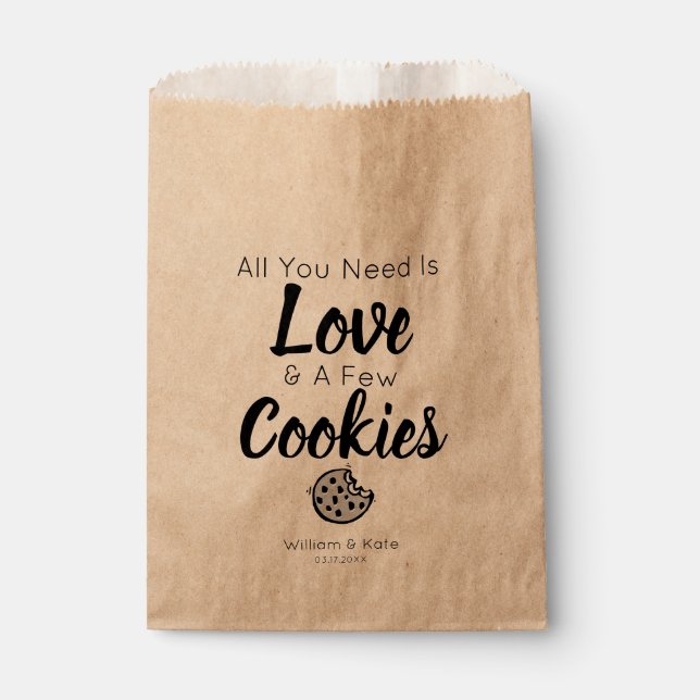 Love Cookies Treat Wedding Favor Bag (Front)