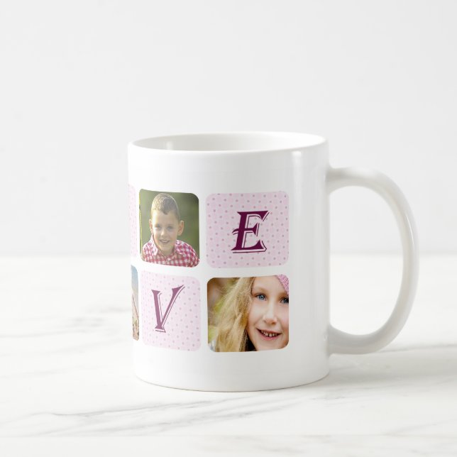 Love Coolest Mom Ever Custom Photo Collage Coffee Mug (Right)