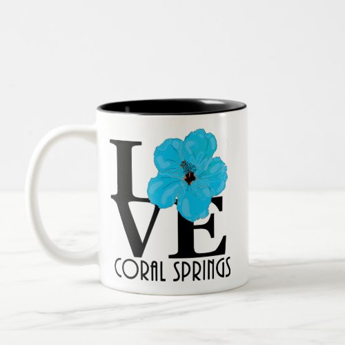 LOVE Coral Springs Blue Hibiscus 11oz Two_Tone Coffee Mug