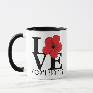 LOVE Coral Springs Red Hibiscus Mug