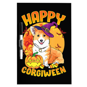 Love Corgi Dog Halloween Candy Pumpkin Cute Funny Dry Erase Board
