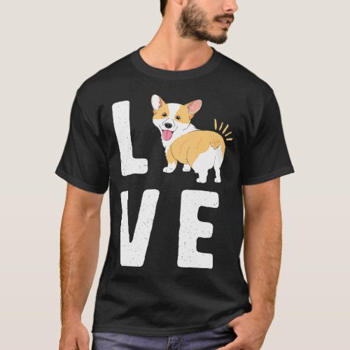Love Corgis  Heart Welsh Puppy Dog  Sitter   T_Shirt