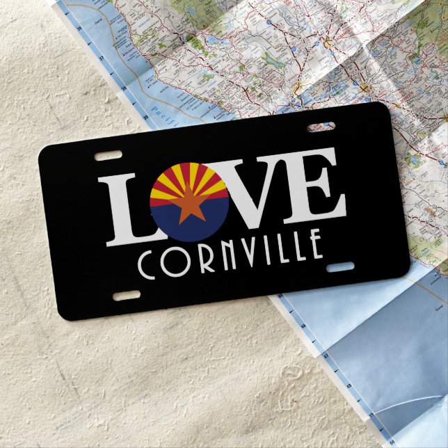 LOVE Cornville Arizona License Plate (In Situ)