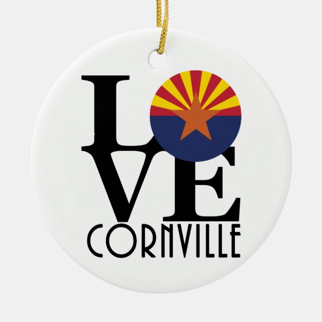 LOVE Cornville AZ Ceramic Ornament (Front)