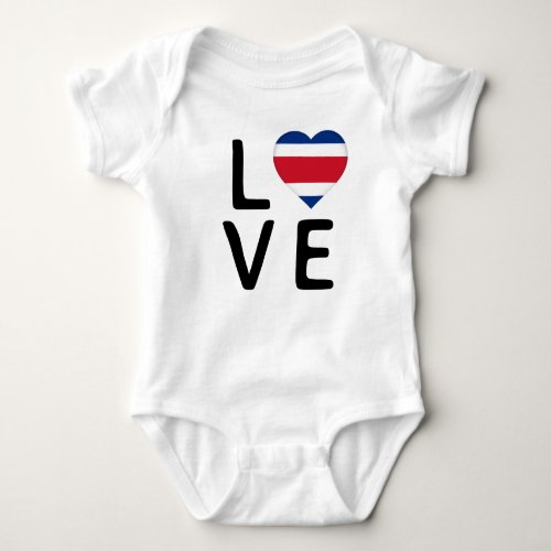 Love _ Costa Rica Flag Baby Bodysuit