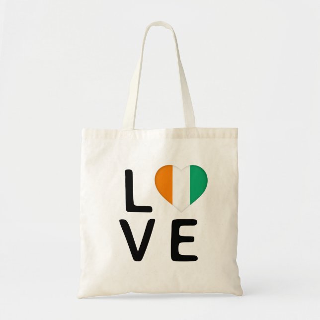Love - Cote d'Ivoire Flag Tote Bag (Front)