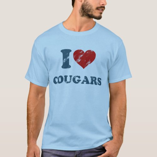 Love Cougars Vintage T_Shirt