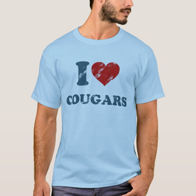 Love Cougars Vintage T-Shirt (Front)