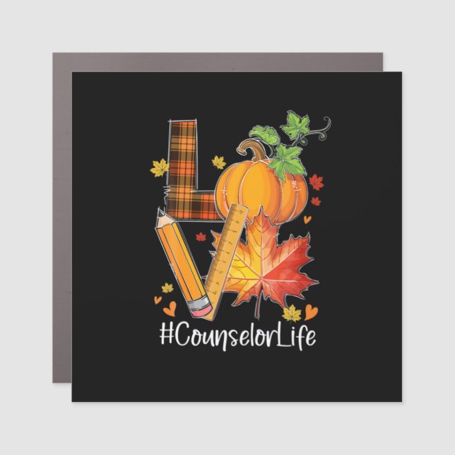 LOVE Counselor Life Fall Leaves Autumn Season Pump Car Magnet (Front)