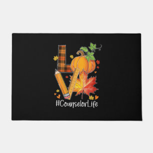 LOVE Counselor Life Fall Leaves Autumn Season Pump Doormat