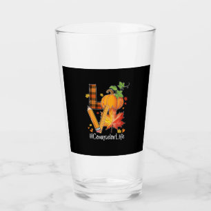 LOVE Counselor Life Fall Leaves Autumn Season Pump Glass
