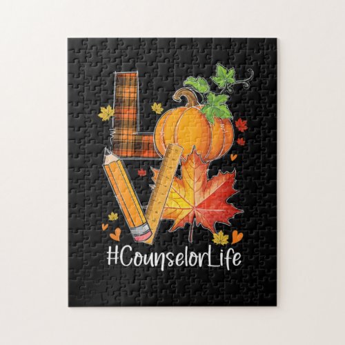 LOVE Counselor Life Fall Leaves Autumn Season Pump Jigsaw Puzzle