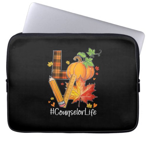 LOVE Counselor Life Fall Leaves Autumn Season Pump Laptop Sleeve