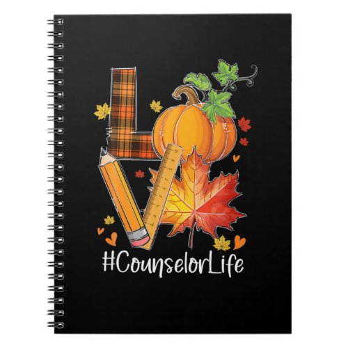 LOVE Counselor Life Fall Leaves Autumn Season Pump Notebook