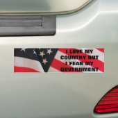 Love Country Fear Government Classic Bumper Sticker | Zazzle