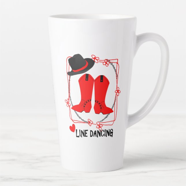 Love Country Line Dancing Cute Personalized Latte Mug (Right)