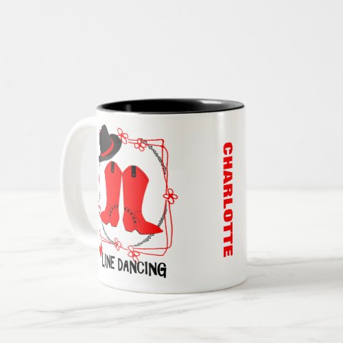 Love Country Line Dancing Cute Personalized Two_Tone Coffee Mug