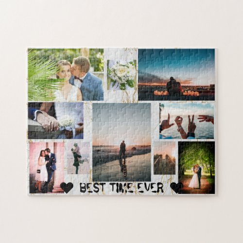 Love Couple BEST TIME EVER Personalized Collage Jigsaw Puzzle