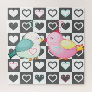 Love Couple Birds Jigsaw Puzzle Hearts Romantic