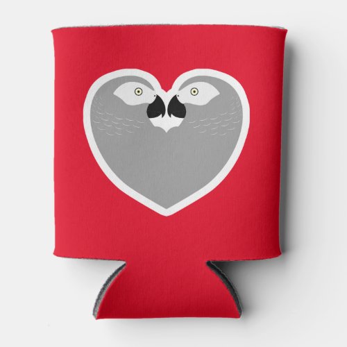 Love couple grey parrot can cooler