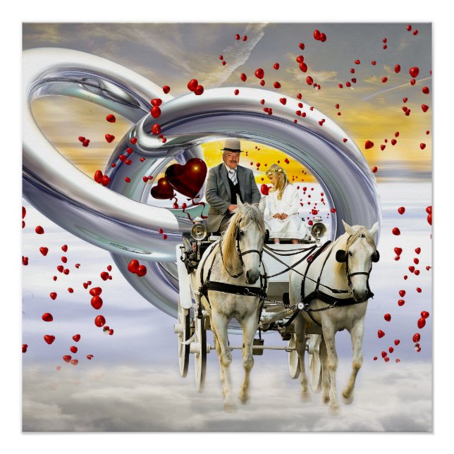 Love Couple Heart Coach Photo  Glossy Poster (Front)
