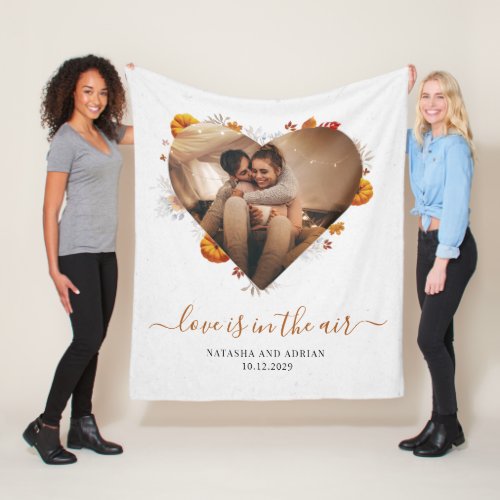 Love Couple Modern Photo Fleece Blanket