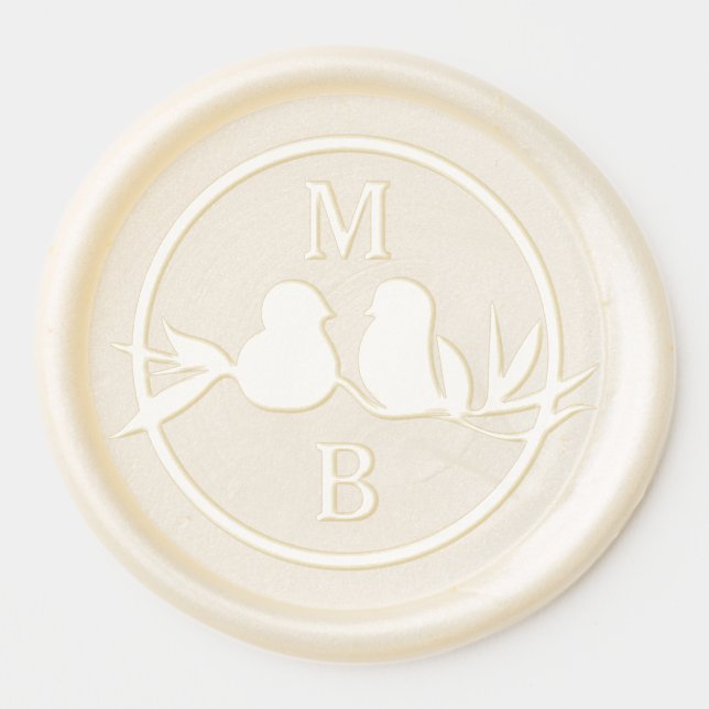 Love Couple Monogram Wedding Wax Seal Sticker (Front)