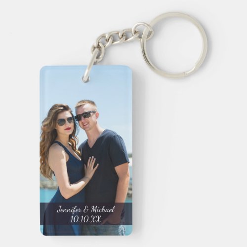 Love Couple Photo Names and Date Keychain