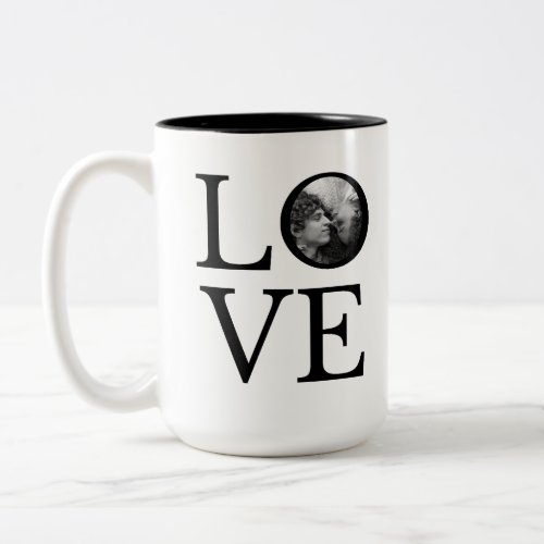 Love couple photo personalized Two_Tone coffee mug