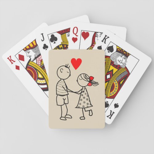 Love Couple Playing Cards