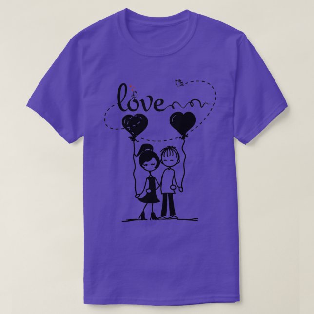 Love Couple T-Shirt (Design Front)