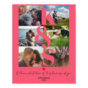 Love Couples Gifts Newlywed Gift Photo Collage Poster
