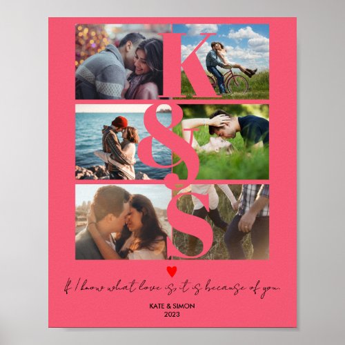 Love Couples Gifts Newlywed Gift Photo Collage Poster