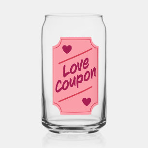 Love coupon can glass