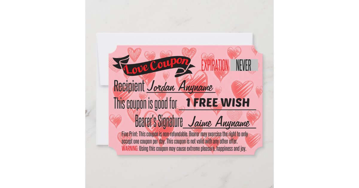 Love Coupon for FREE WISH