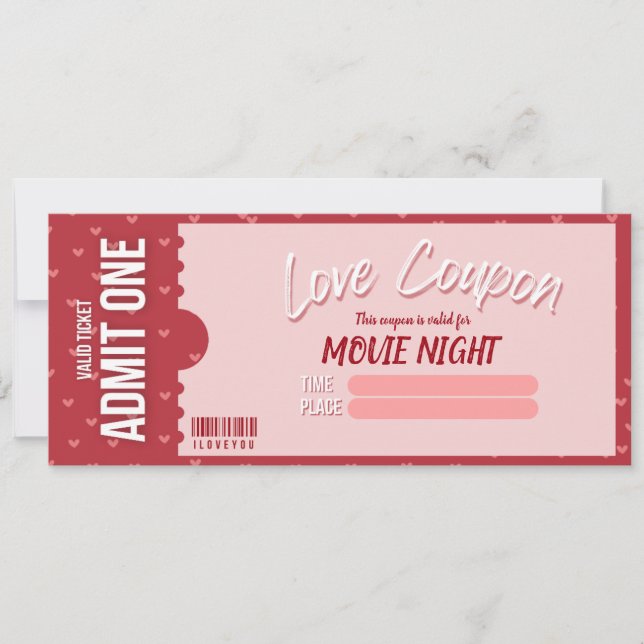 Love Coupon Valentine's Day Card (Front)