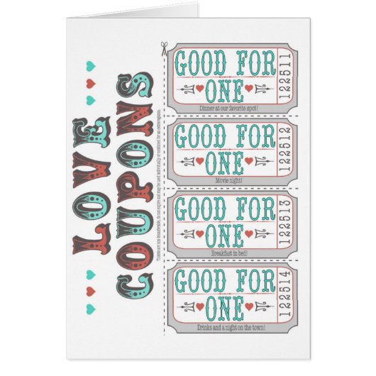 Love coupons cards (Front)