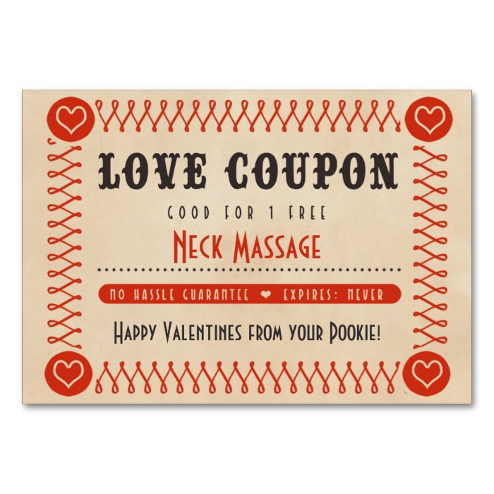 Love Coupons for Couples Valentines or Anniversary Table Cards