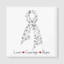 Love Courage Hope Butterfly - Brain Cancer Magnet