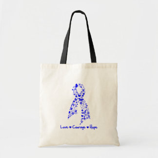 Love Courage Hope Butterfly -  Colon Cancer Tote Bag