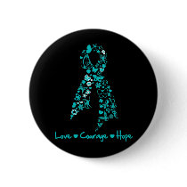 Love Courage Hope Butterfly -  Gynecologic Cancer Button