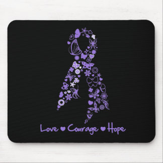 Love Courage Hope Butterfly - Hodgkins Lymphoma Mouse Pad