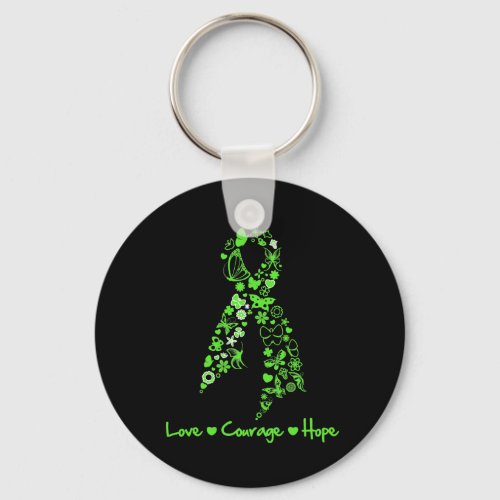 Love Courage Hope Butterfly _ Non_Hodgkins Lymphom Keychain