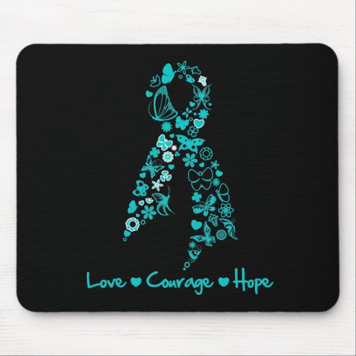 Love Courage Hope Butterfly _ Ovarian Cancer Mouse Pad
