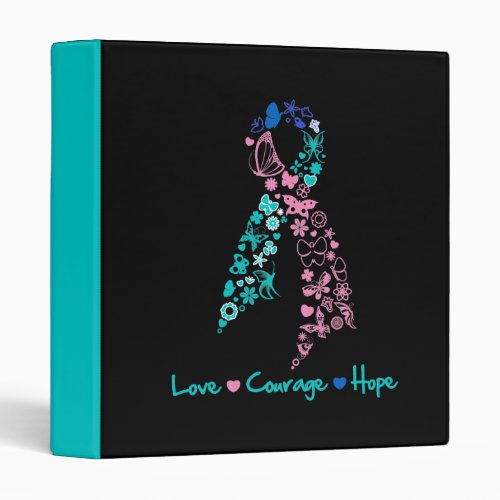 Love Courage Hope Butterfly _  Thyroid Cancer Binder