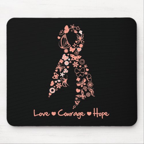 Love Courage Hope Butterfly _ Uterine Cancer Mouse Pad