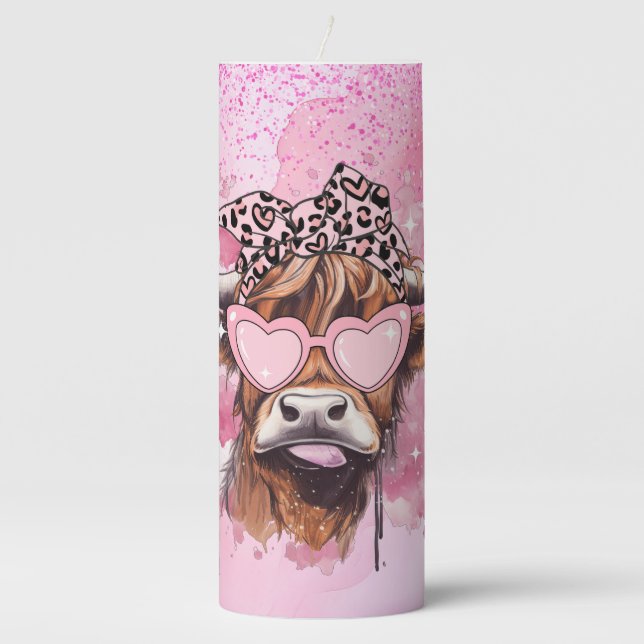 Love Cow Pillar Candle (Front)