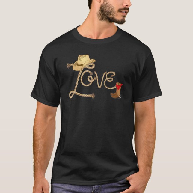 Love Cowboys Love Country Girls Fun Western Ranch  T-Shirt (Front)
